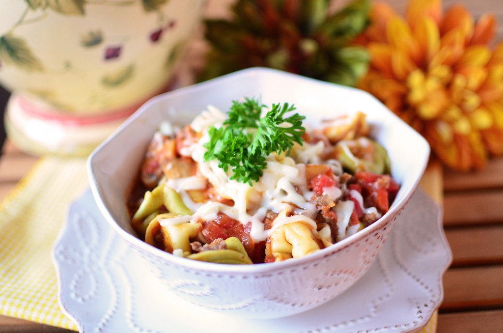 Slow Cooker Cheesy Tortellini