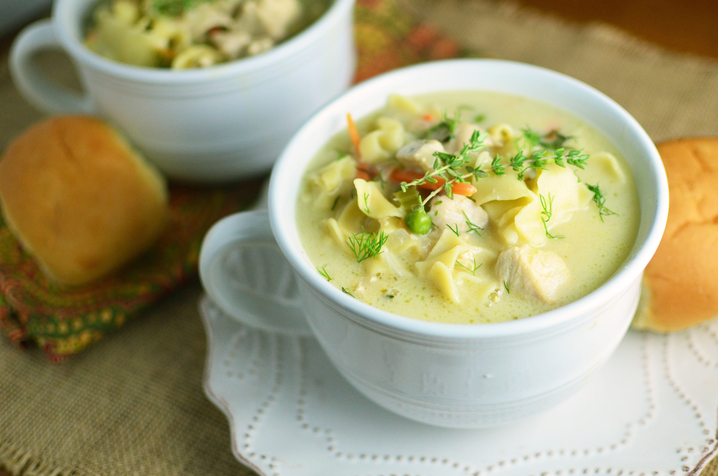 Creamy Chicken Noodle Soup - Simple, Sweet & Savory