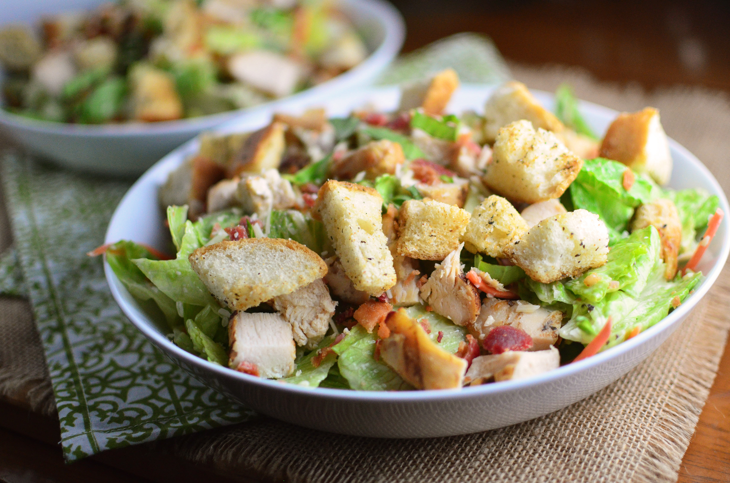 Chicken Caesar Salad with Homemade Croutons - Simple, Sweet &amp; Savory