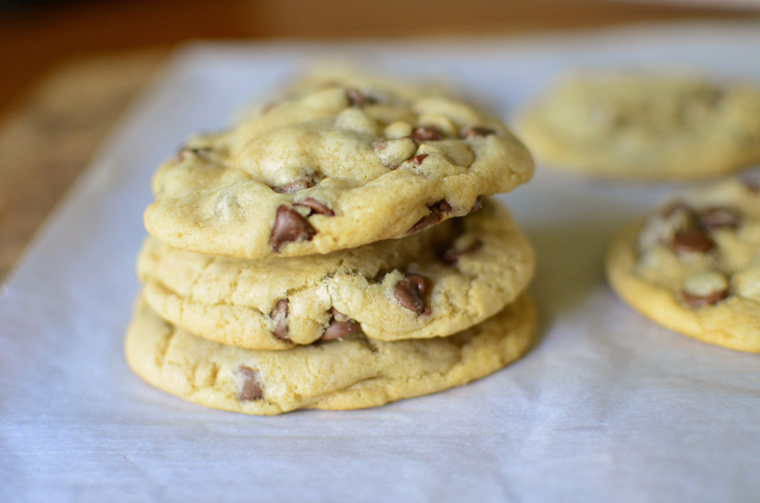 Big and Chewy Chocolate Chip Cookies stack
